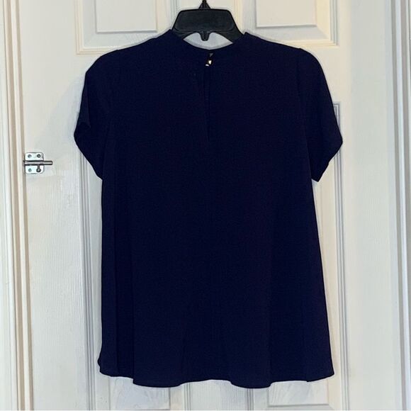 Sienna Sky Navy Blue High Neck Top Size Small - Picture 2 of 10
